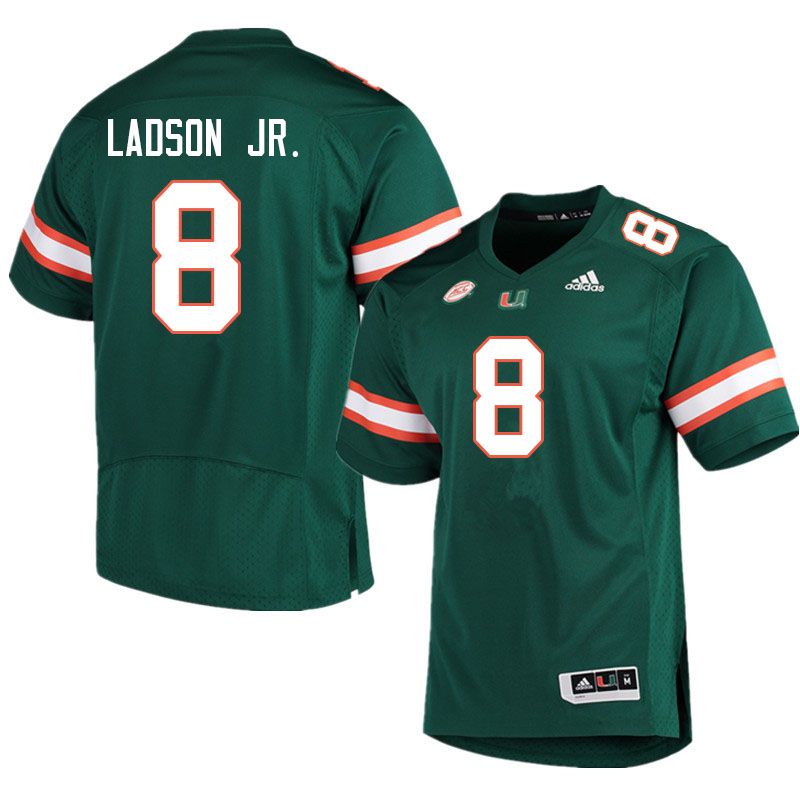 Men #8 Frank Ladson Jr. Miami Hurricanes College Football Jerseys Sale-Green - Click Image to Close
